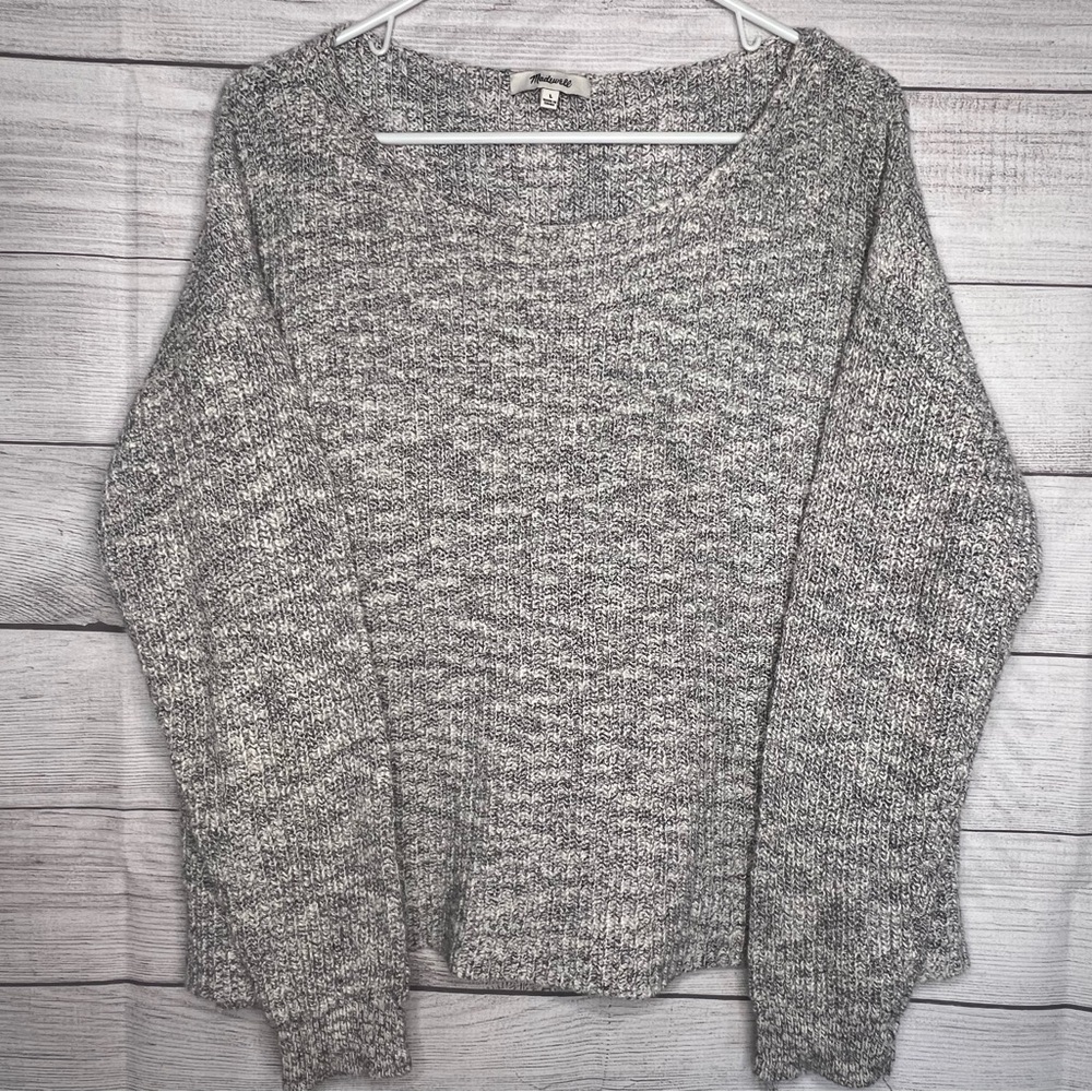 madewell grey knit sweater